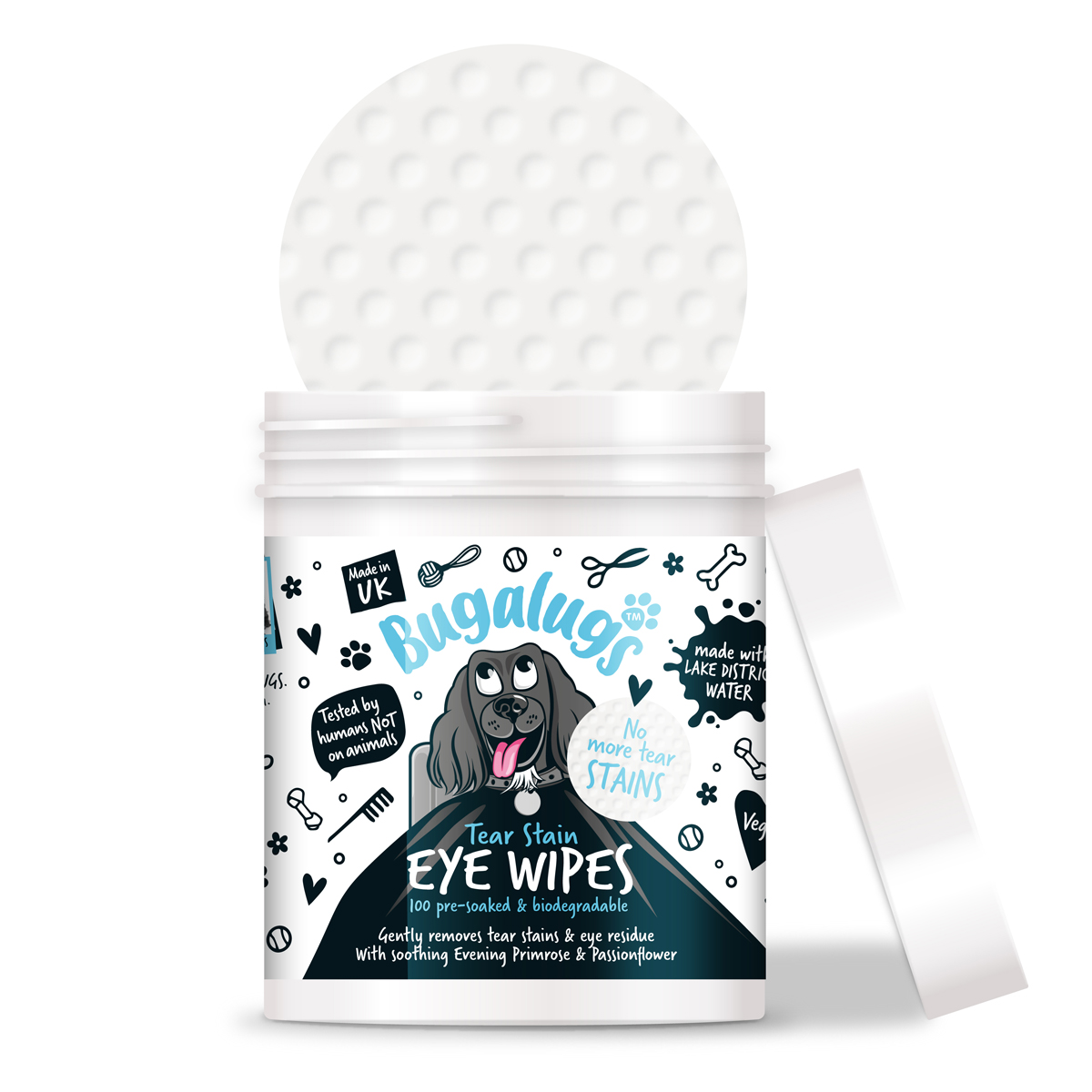 Pre-soaked & Biodegradable Tear Stain Eye Wipes for Dogs 100pcs