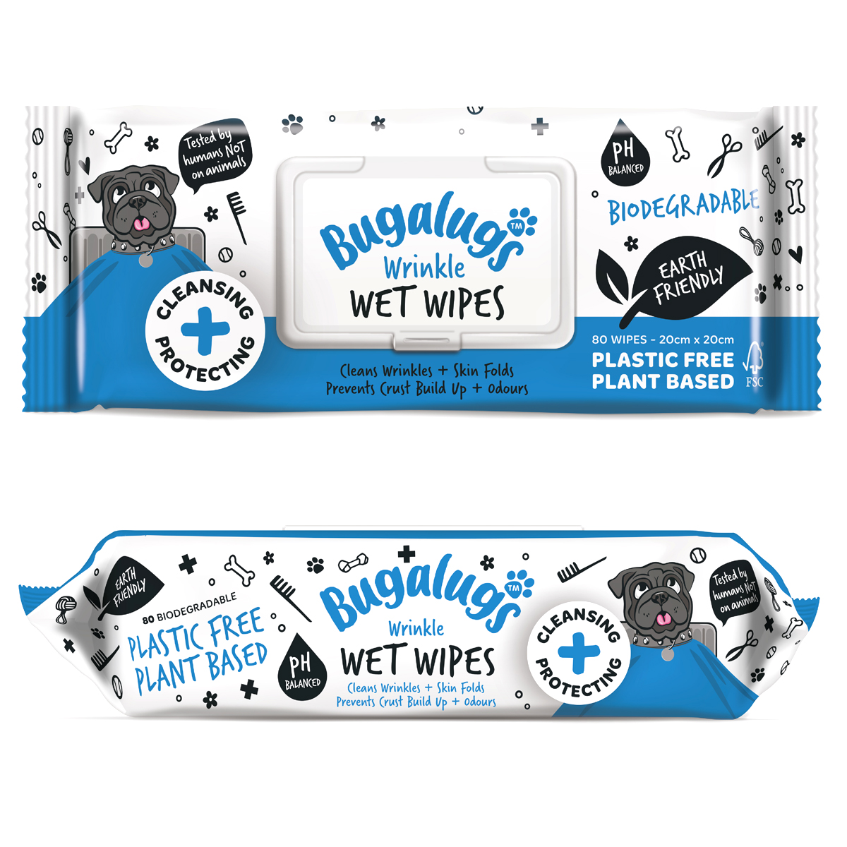 Wrinkle Wet Wipes for Dogs & Cats 80pcs