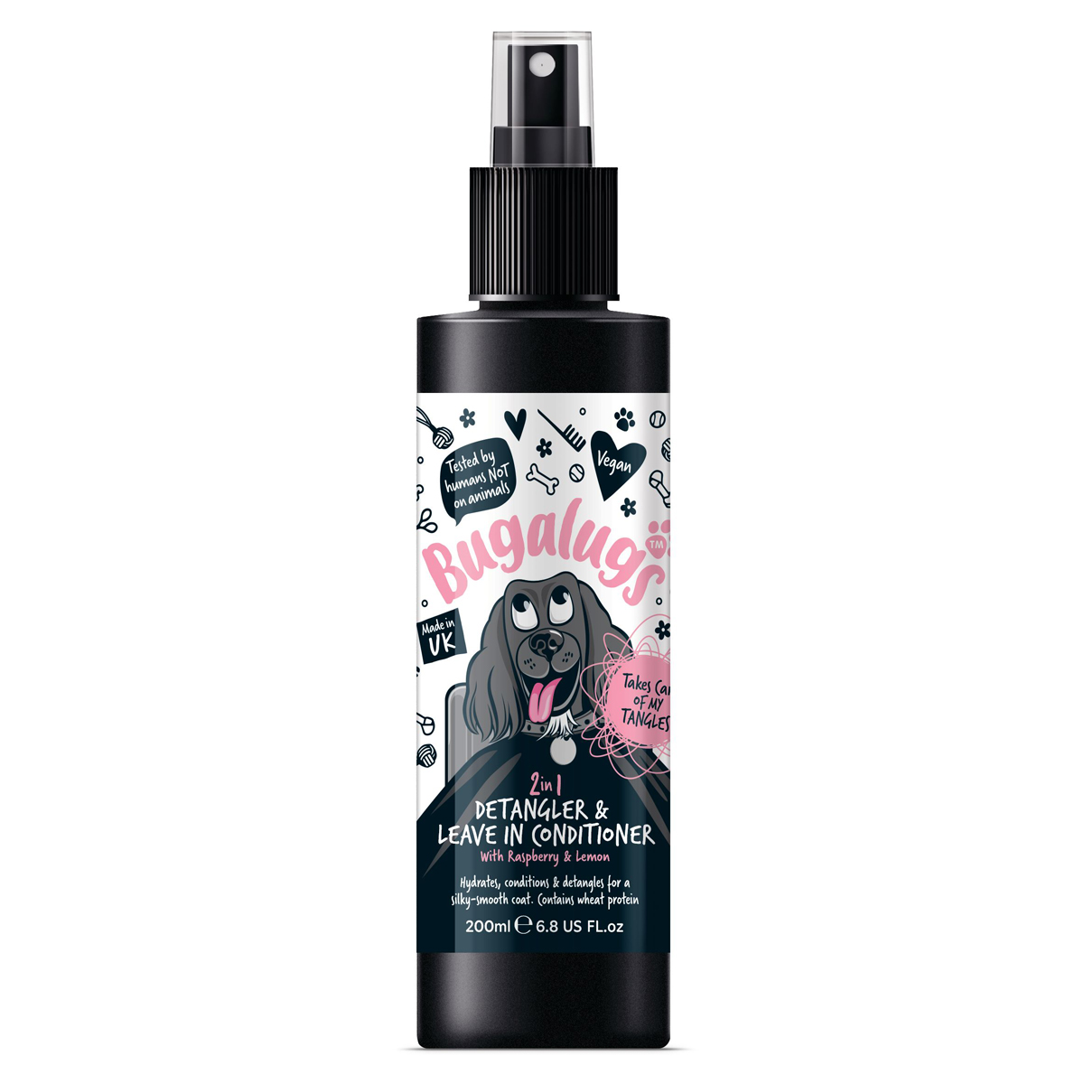 2 in 1 Detangler & Leave in Conditioner with Raspberry & Lemon for Dogs 200ml