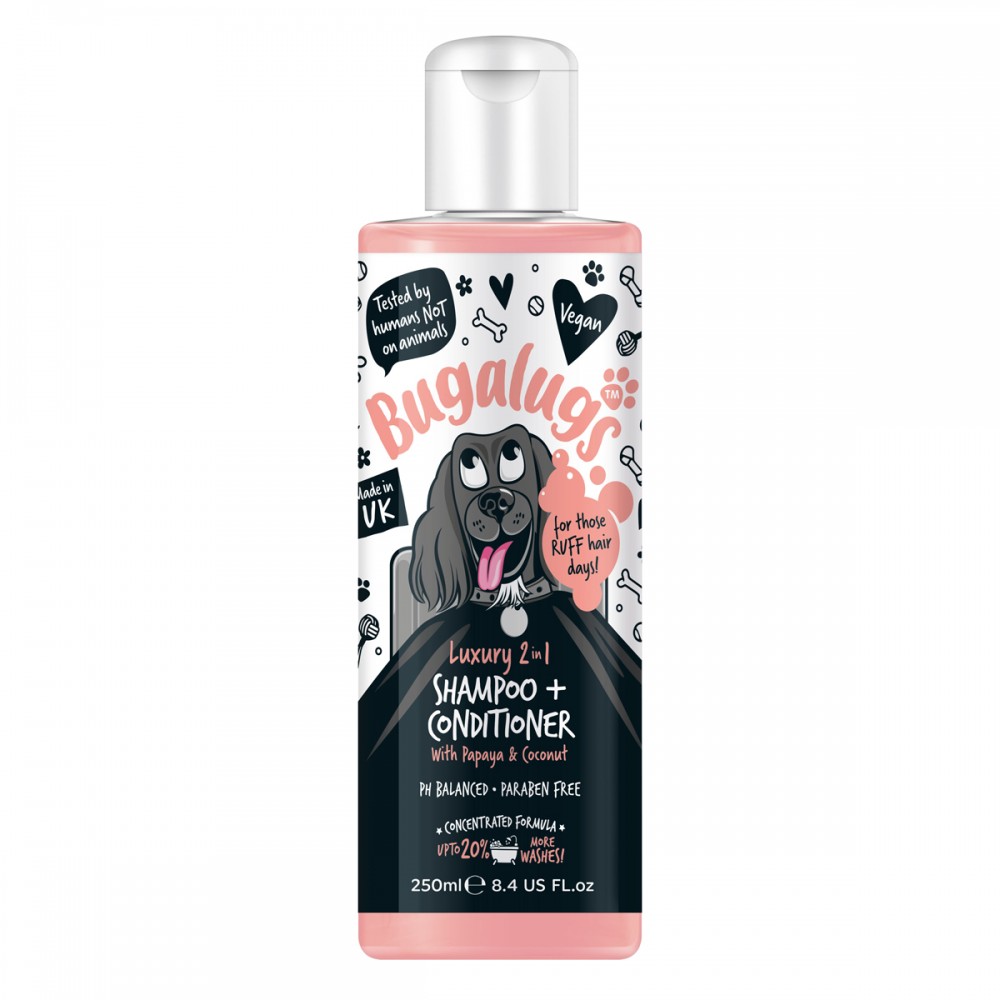 Luxury 2 in 1 Dog Shampoo & Conditioner with Papaya & Coconut 250ml