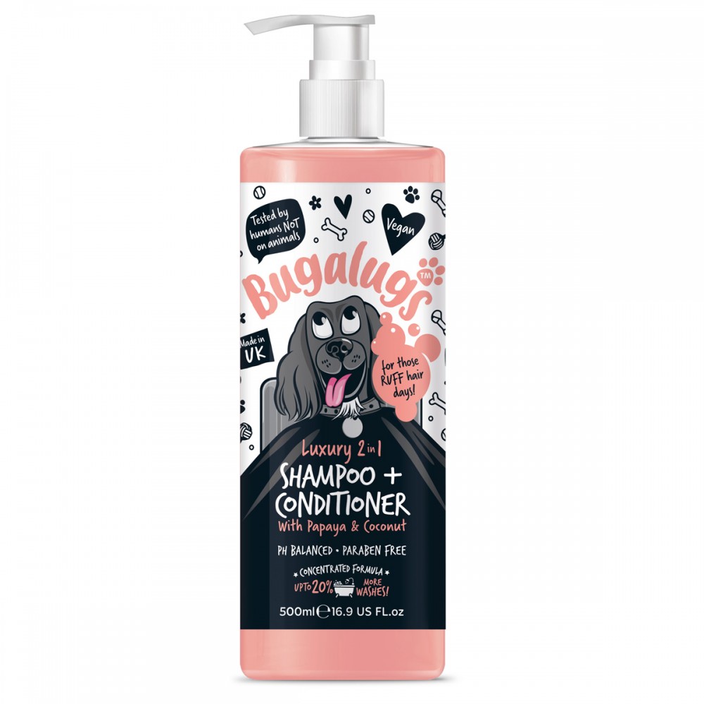 Luxury 2 in 1 Dog Shampoo & Conditioner with Papaya & Coconut 500ml