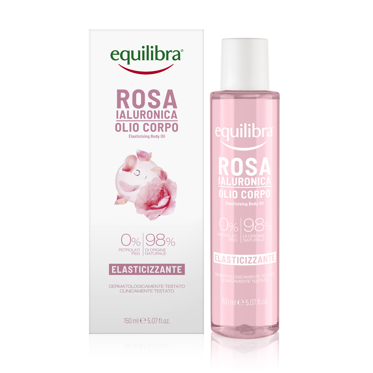 EQUILIBRA ELASTICIZING BODY OIL WITH HYALURONIC AND ROSEWATER 150ml