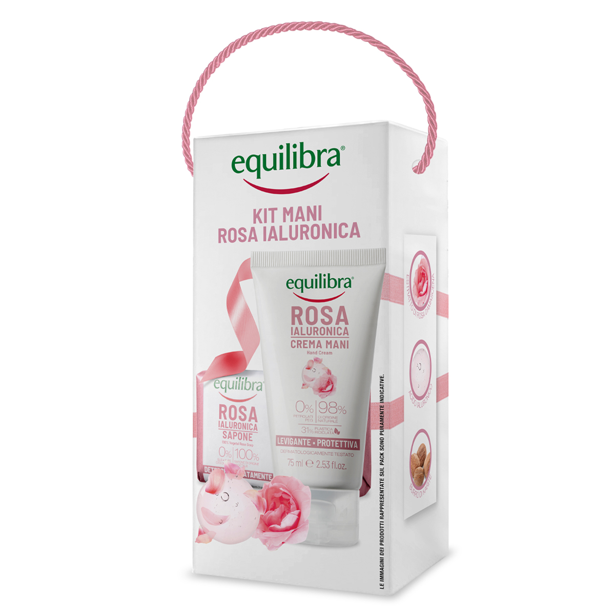 EQUILIBRA GIFT SET HYALURONIC ROSE HAND CREAM 75 ML & SOAP