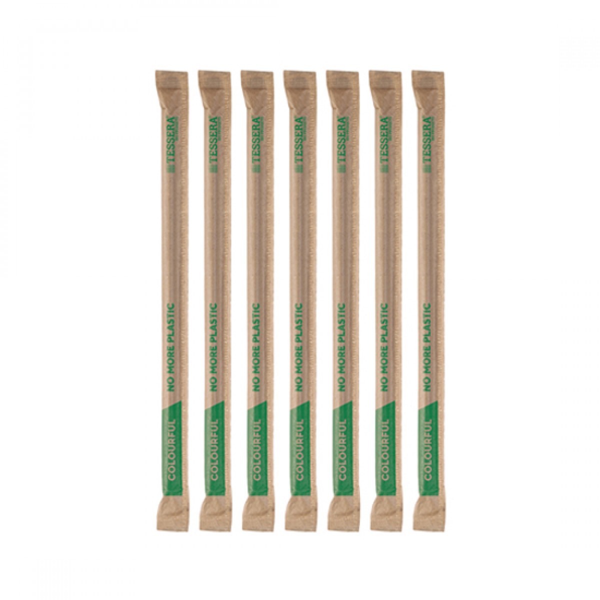 Paper Straws FSC® Multicolour Flexible Ø 0.6x21 cm Wrapped 1/1