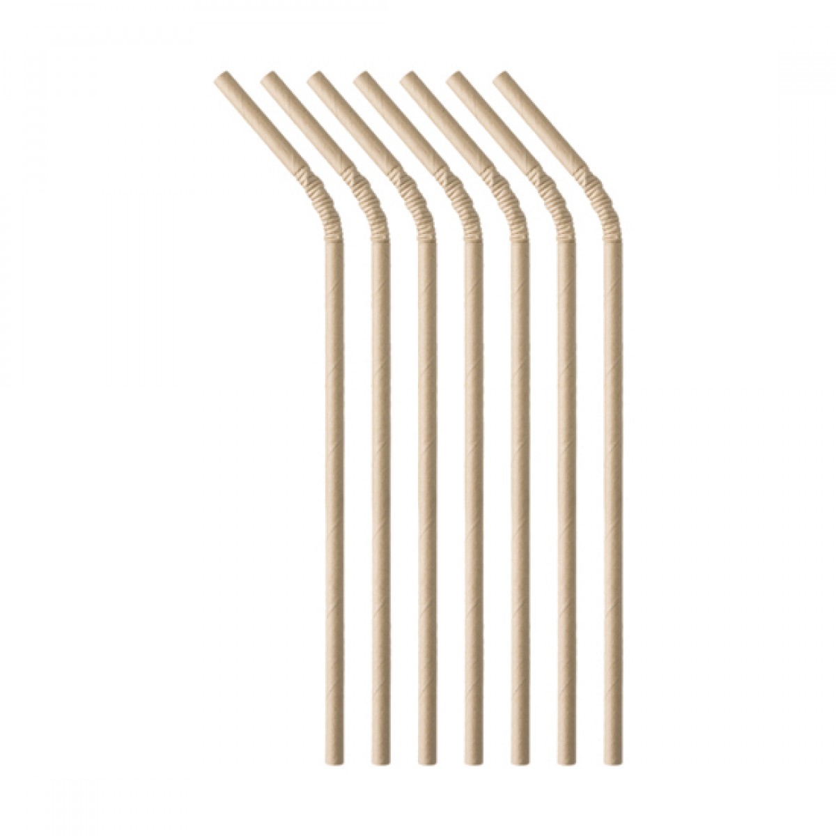 Paper Straws FSC® Kraft Flexible Ø 0.6x21 cm Wrapped 1/1