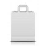 Kraft Paper Bags White with Reinforced Inner Handle 26x17x29 cm.