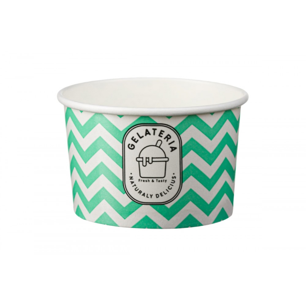 Ice Cream Paper Cups 8oz Zig Zag Design