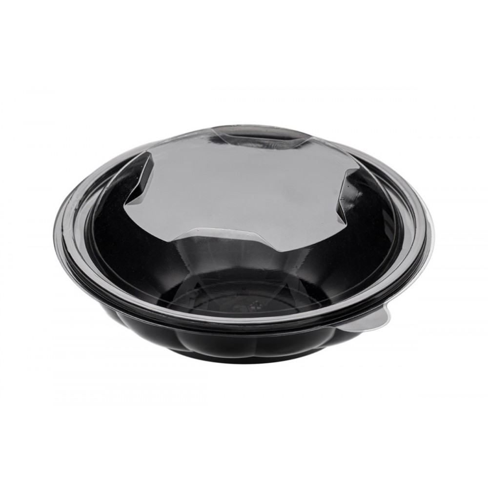 PS BLACK FOOD CONTAINER ROUND 750cc WITHOUT LIDS 50pcs