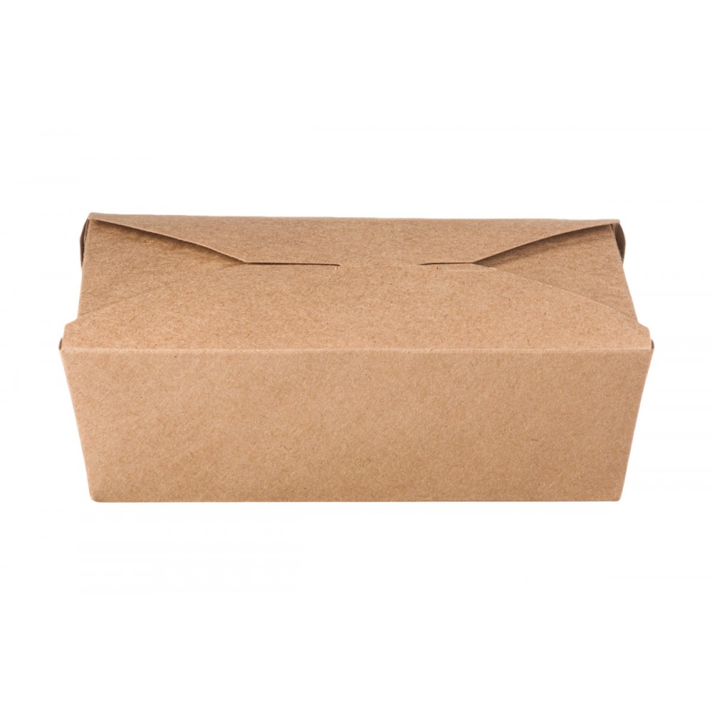 Kraft Paper Food Boxes Folder-Shaped 1000 ml