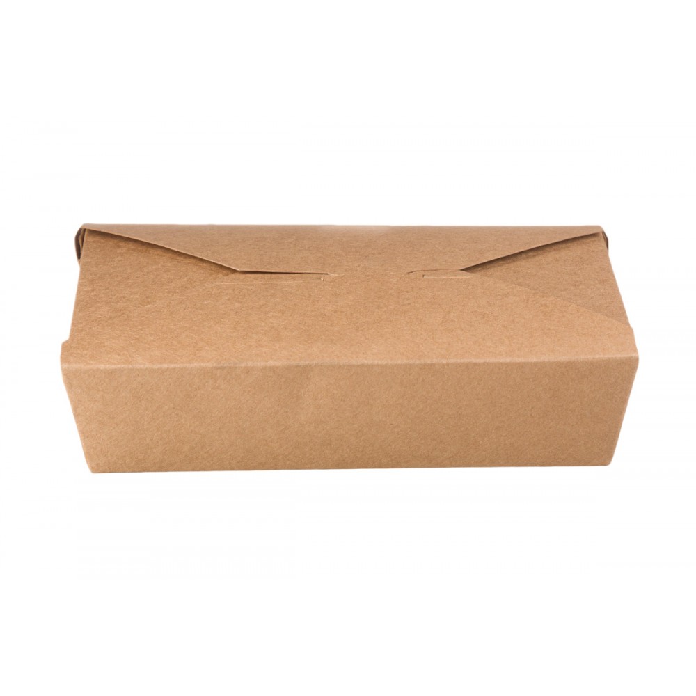 Kraft Paper Food Boxes Folder-Shaped 1500 ml