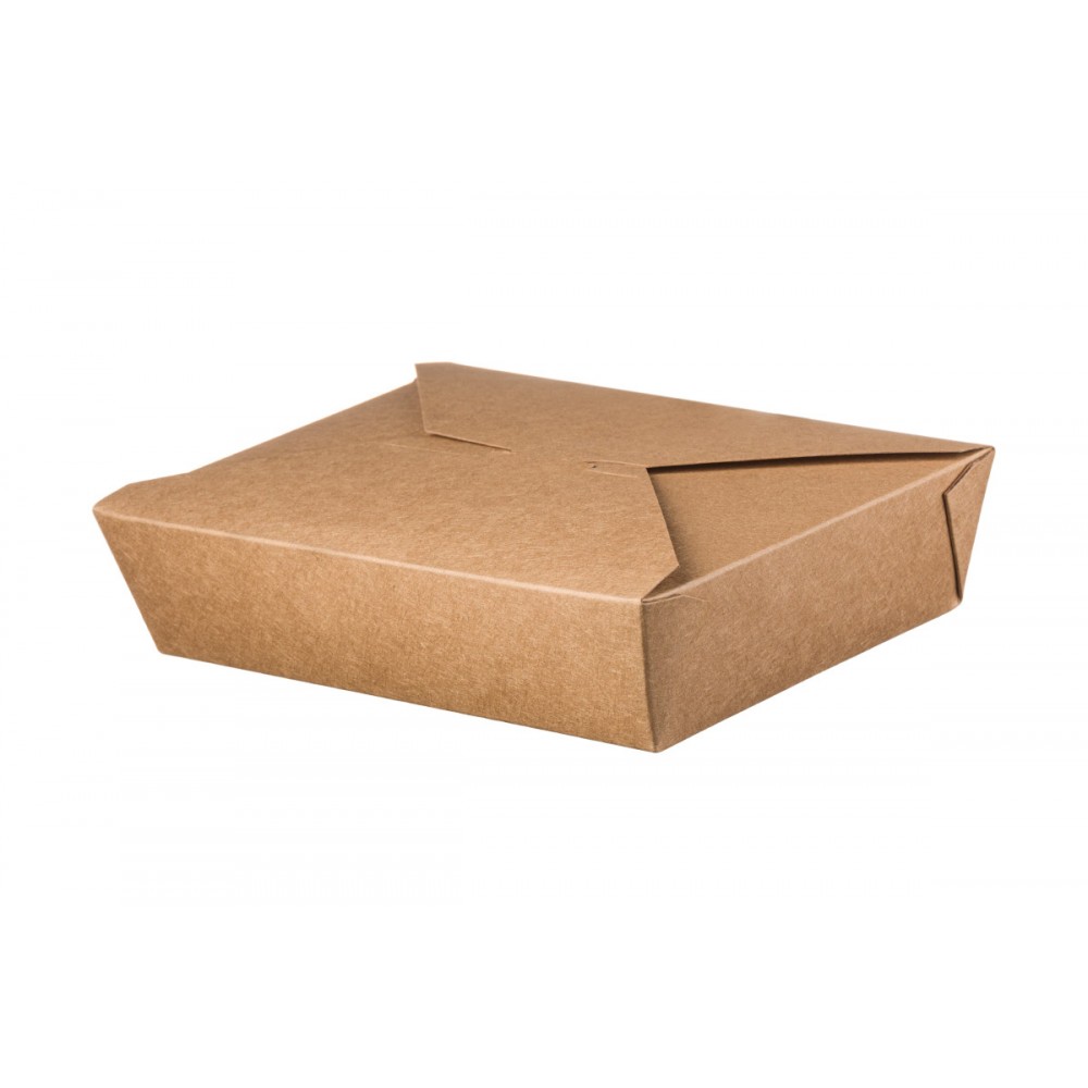 Kraft Paper Food Boxes Folder-Shaped 1500 ml