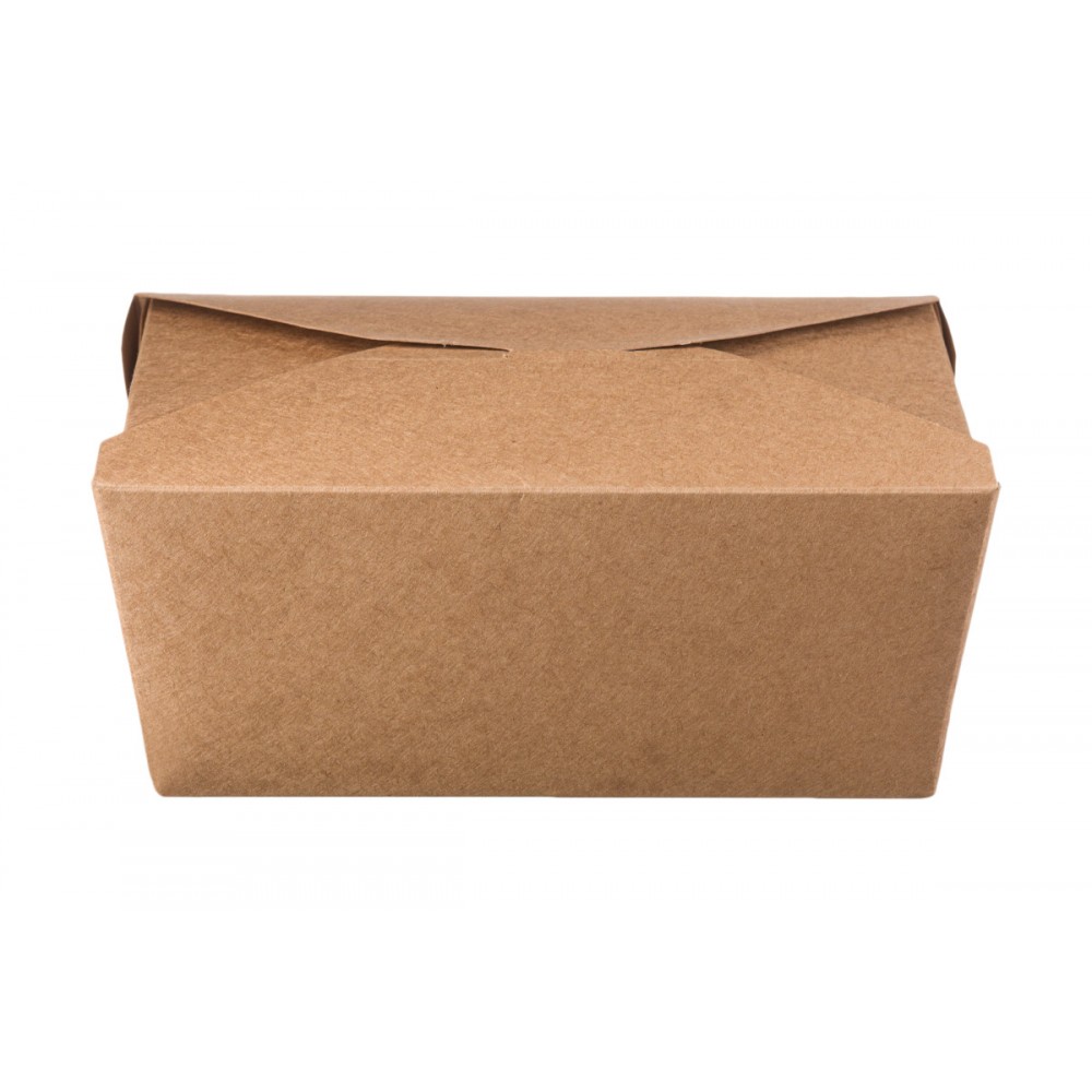 Kraft Paper Food Boxes Folder-Shaped 2000 ml