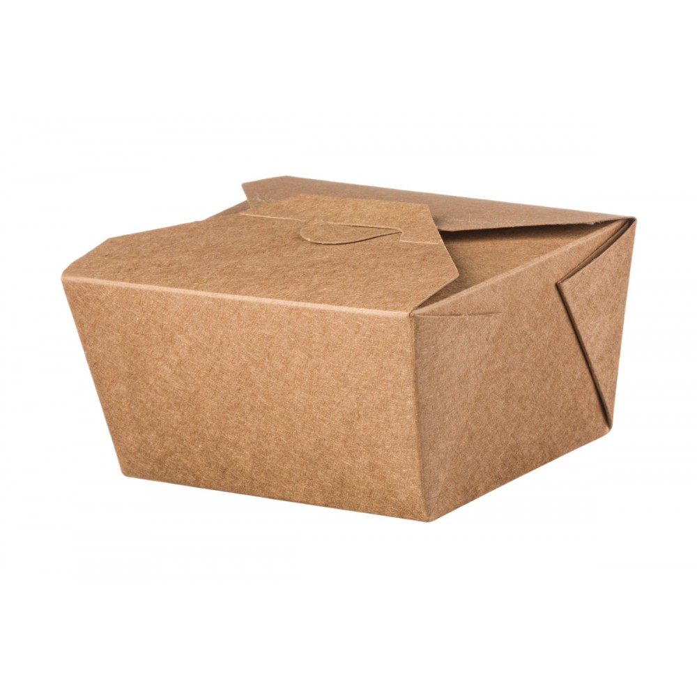 Kraft Paper Food Boxes Folder-Shaped 3000ml