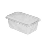 PET Rectangular Food Containers 1000 ml with Hinged Flat Lid