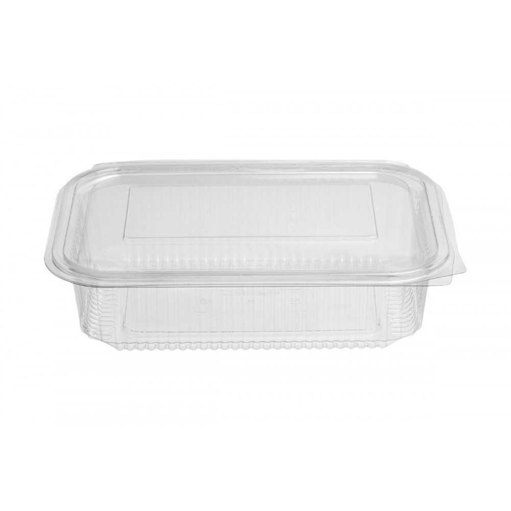 PET Rectangular Food Containers 1500 ml with Hinged Flat Lid