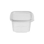 PET Rectangular Food Containers 375 ml with Hinged Flat Lid