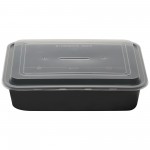 PP Food Containers M/W Rectangular with Transparent Lid 1200 ml