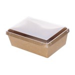 Kraft Paper Food Containers 1000 ml with PET Safelock Lid (SET)