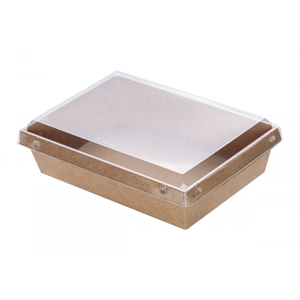 Kraft Paper Food Containers 700 ml with PET Safelock Lid (SET)