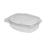 PET Food Containers with Hinged Flat Lid 375 ml