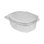 PET Food Containers with Hinged Flat Lid 500 ml