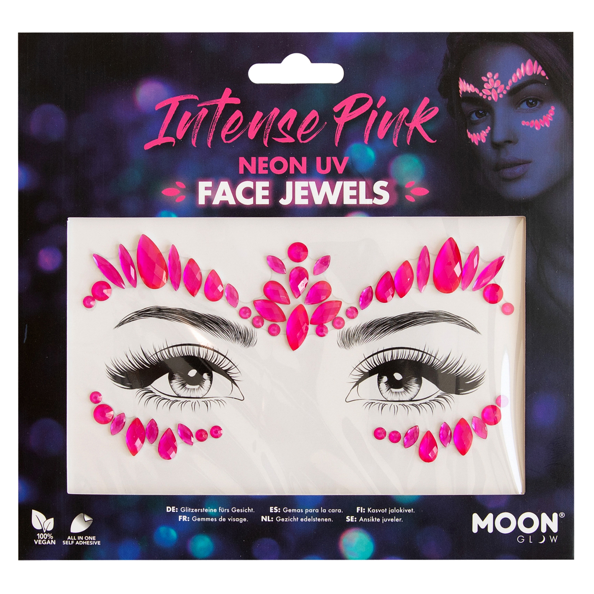 MOON CREATIONS M34 NEON UV FACE JEWELS - INTENSE PINK