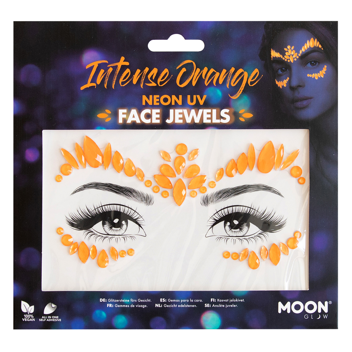 MOON CREATIONS M34 NEON UV FACE JEWELS - INTENSE ORANGE