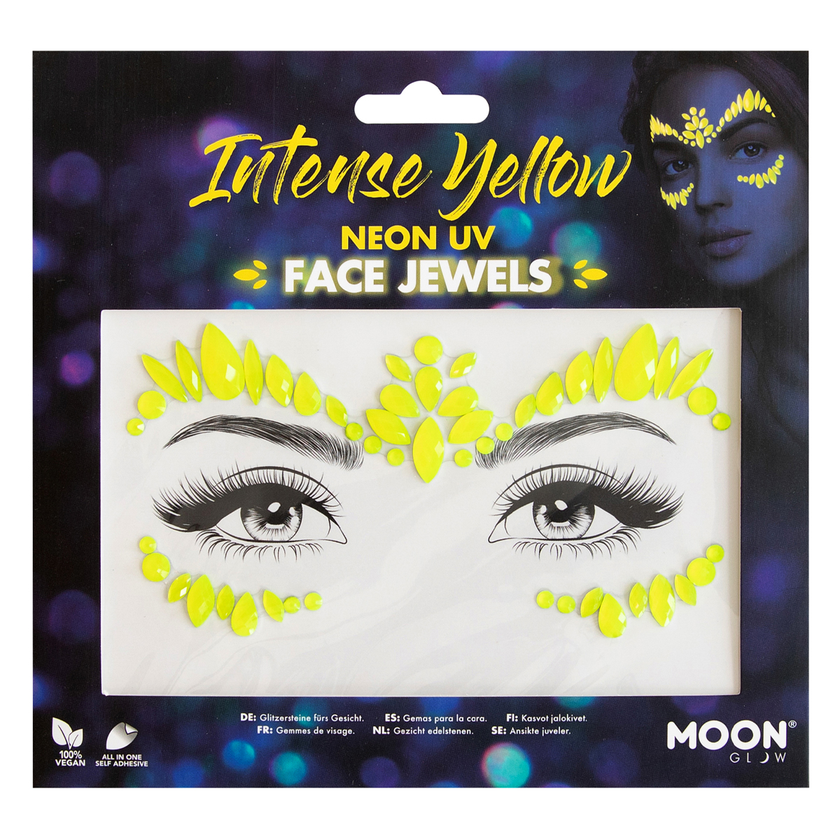 MOON CREATIONS M34 NEON UV FACE JEWELS - INTENSE YELLOW