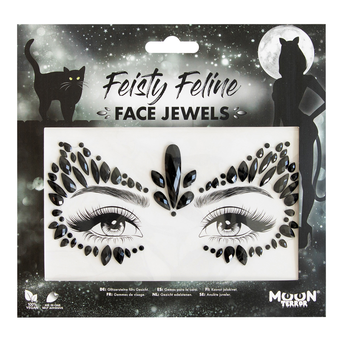 MOON CREATIONS T20 HALLOWEEN FACE JEWELS - FEISTY FELINE