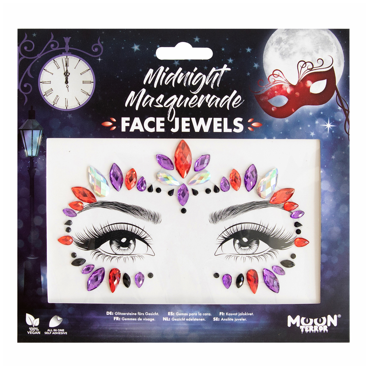 MOON CREATIONS T20 HALLOWEEN FACE JEWELS - MIDNIGHT MASQUERADE