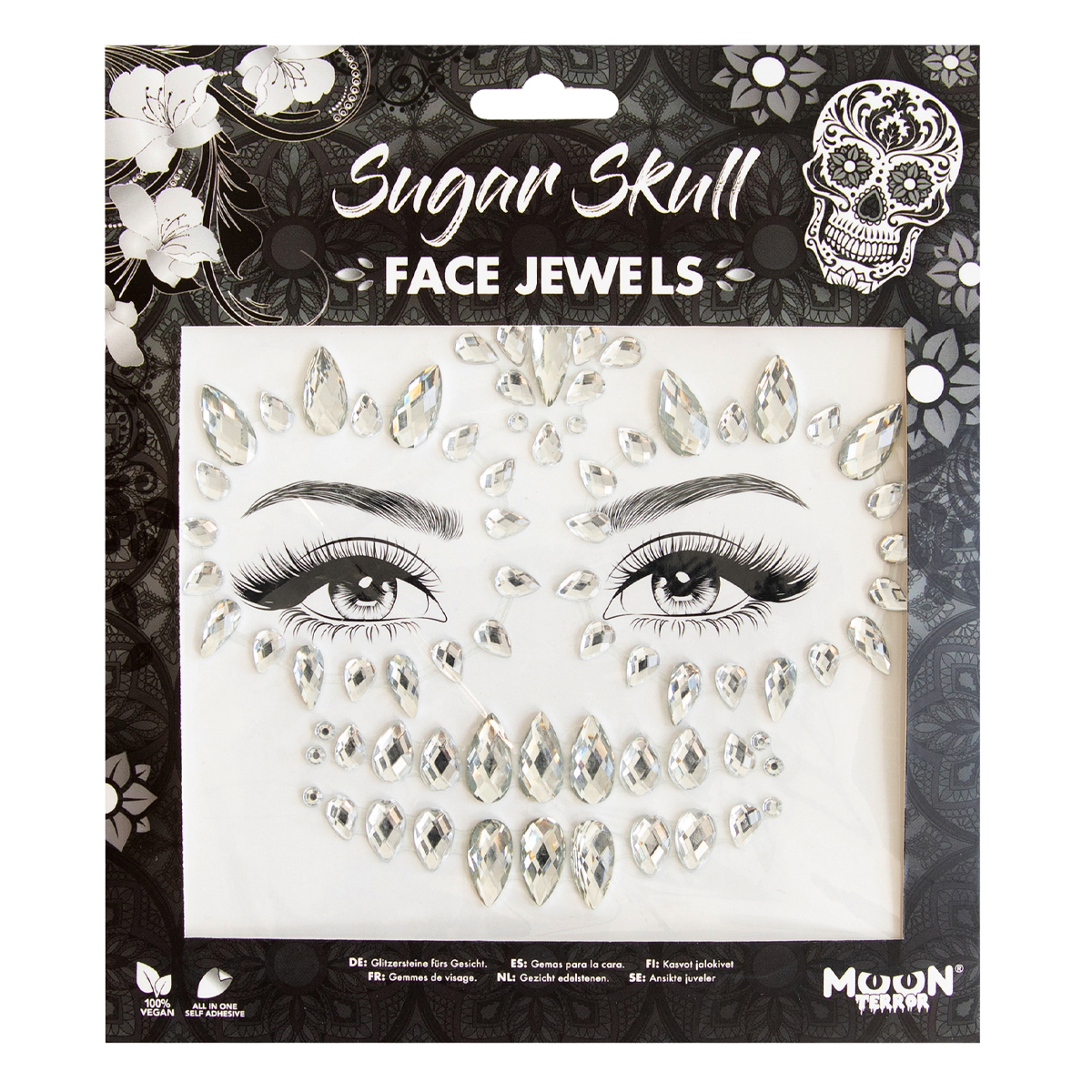 MOON CREATIONS T20 HALLOWEEN FACE JEWELS - SUGAR SKULL