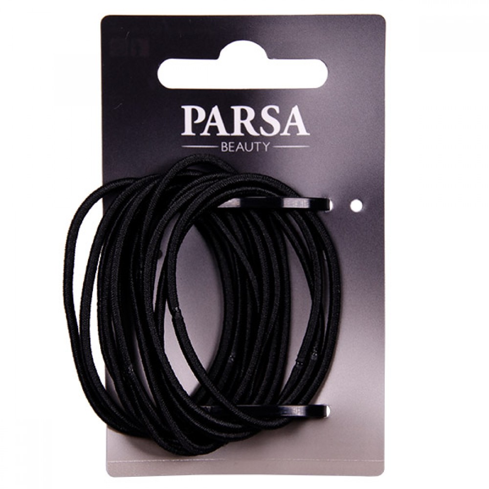 PARSA HAIR RUBBERS SMALL THIN BLACK 12PCS