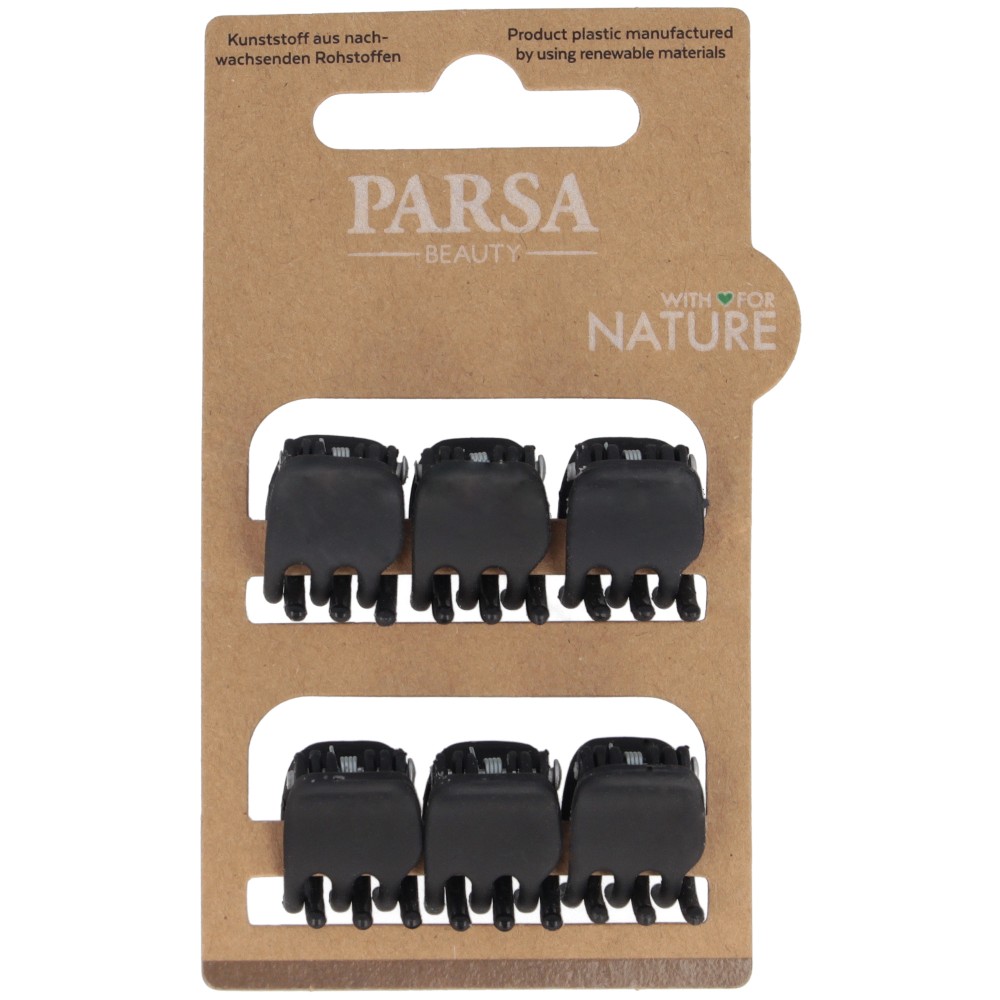 PARSA NATURE HAIR CLAW BLACK SMALL 6PCS