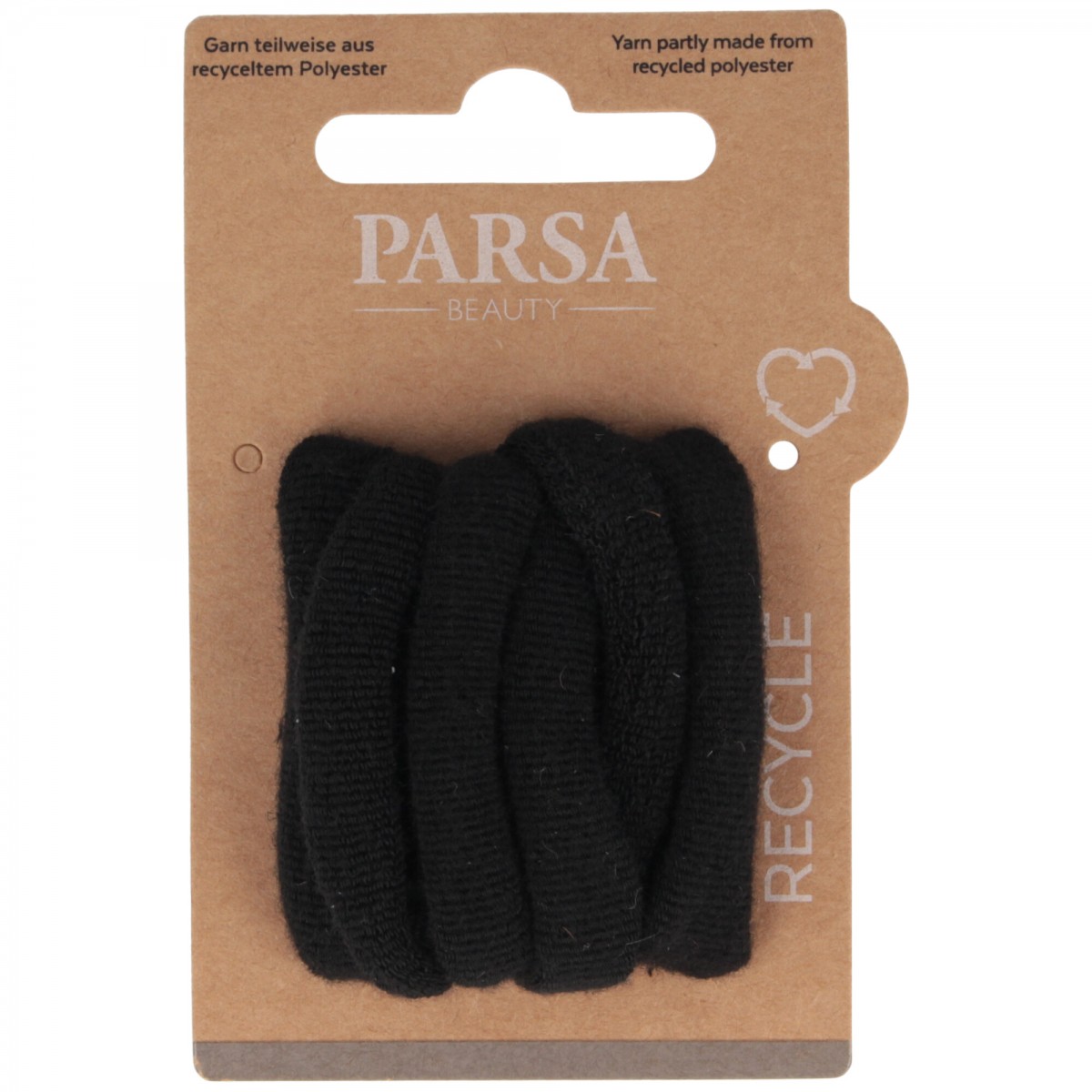 PARSA Hair rubbers Medium Black ECO 6pcs