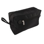 PARSA COSMETICS BAG BLACK FAUX LEATHER LARGE