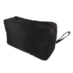 PARSA COSMETICS BAG BLACK FAUX LEATHER LARGE