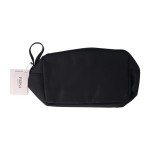 PARSA COSMETICS BAG BLACK FAUX LEATHER SMALL