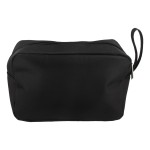 PARSA COSMETICS BAG BLACK FAUX LEATHER SMALL