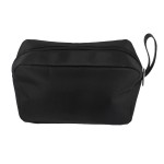 PARSA COSMETICS BAG BLACK FAUX LEATHER SMALL