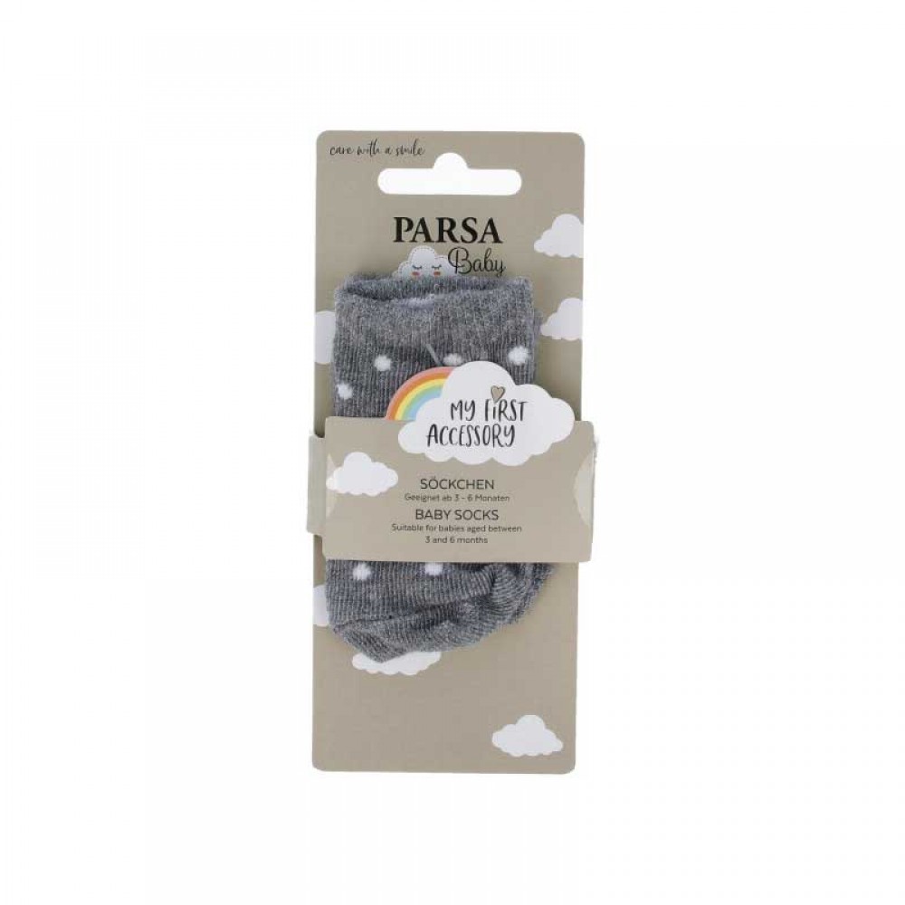 PARSA Baby socks gray with white dots