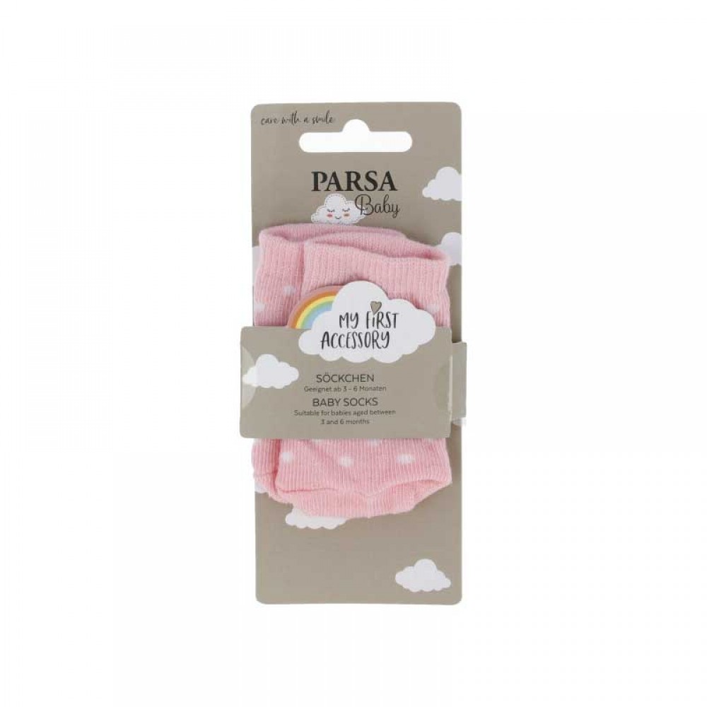 PARSA Baby socks pink with white dots