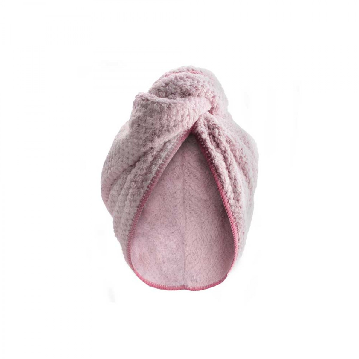 PARSA MICROFIBRE HAIR TURBAN IN PINK / GREY 