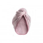 PARSA MICROFIBRE HAIR TURBAN IN PINK / GREY 