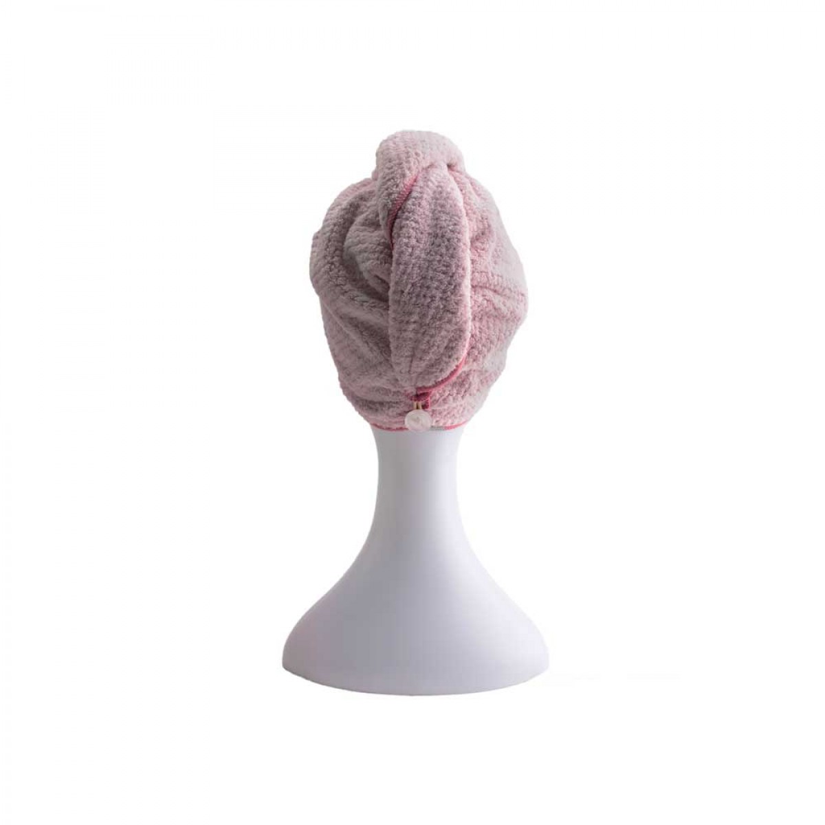 PARSA MICROFIBRE HAIR TURBAN IN PINK / GREY 