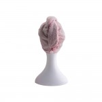 PARSA MICROFIBRE HAIR TURBAN IN PINK / GREY 