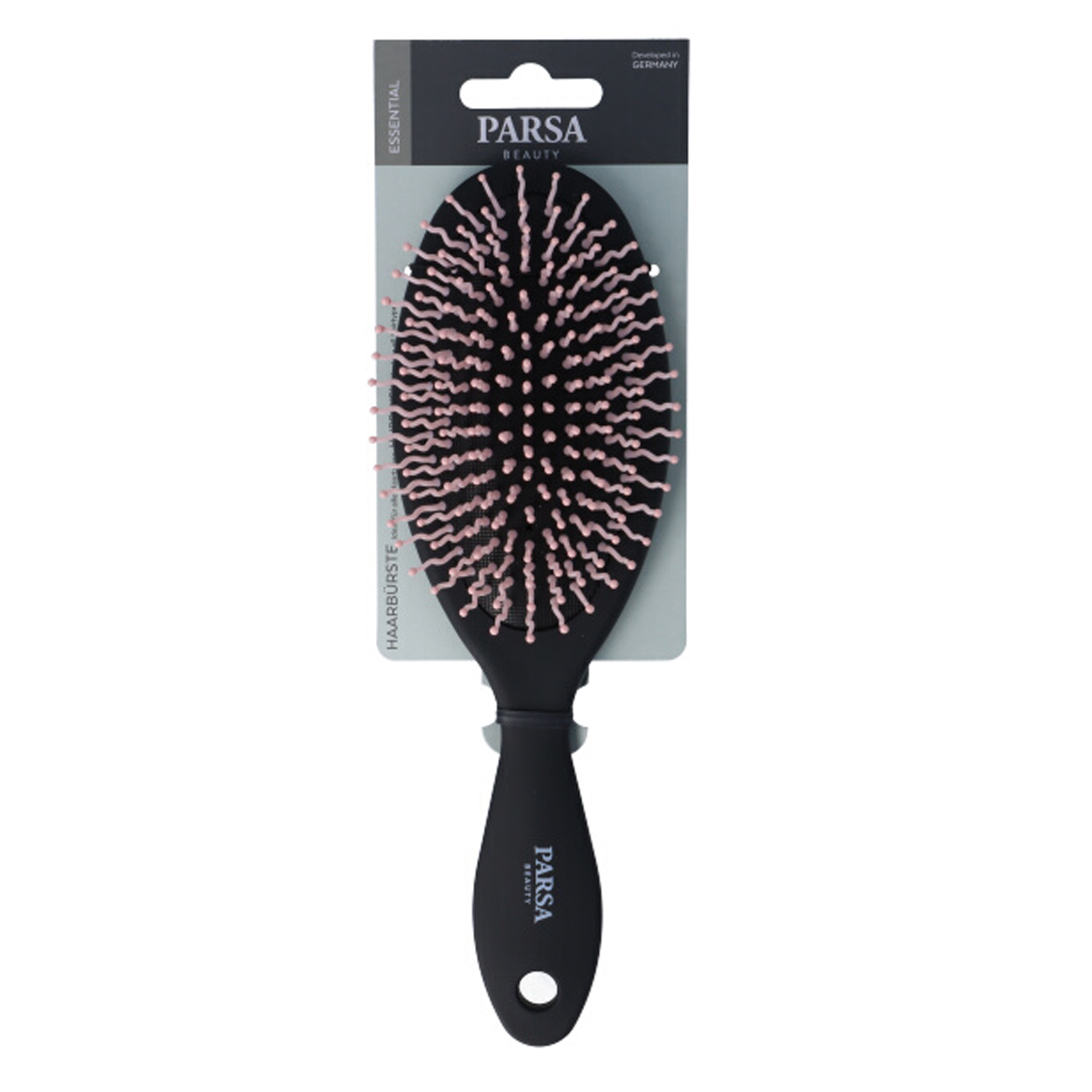 PARSA OVAL LARGE HAIR BRUSH BLACK WITH WAVE PLASTIC PINS