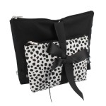 PARSA COSMETICS BAG BLACK & WHITE WITH BLACK SHAPES 2 PCS