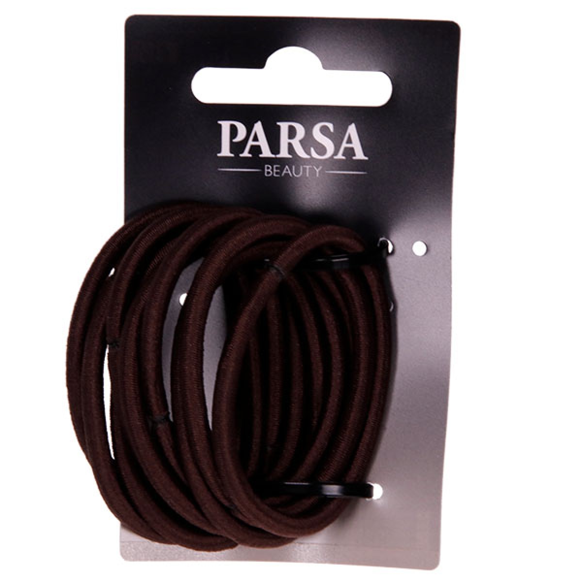 PARSA Hair rubbers medium brown without metal 9pcs