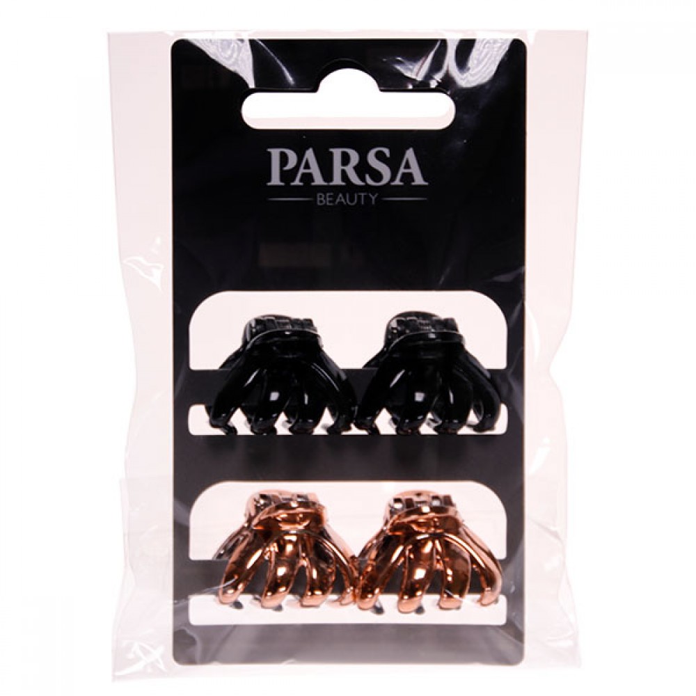 PARSA HAIR CLAWS BROWN SHINY MINI 4PCS