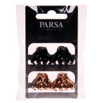 PARSA HAIR CLAWS BROWN SHINY MINI 4PCS